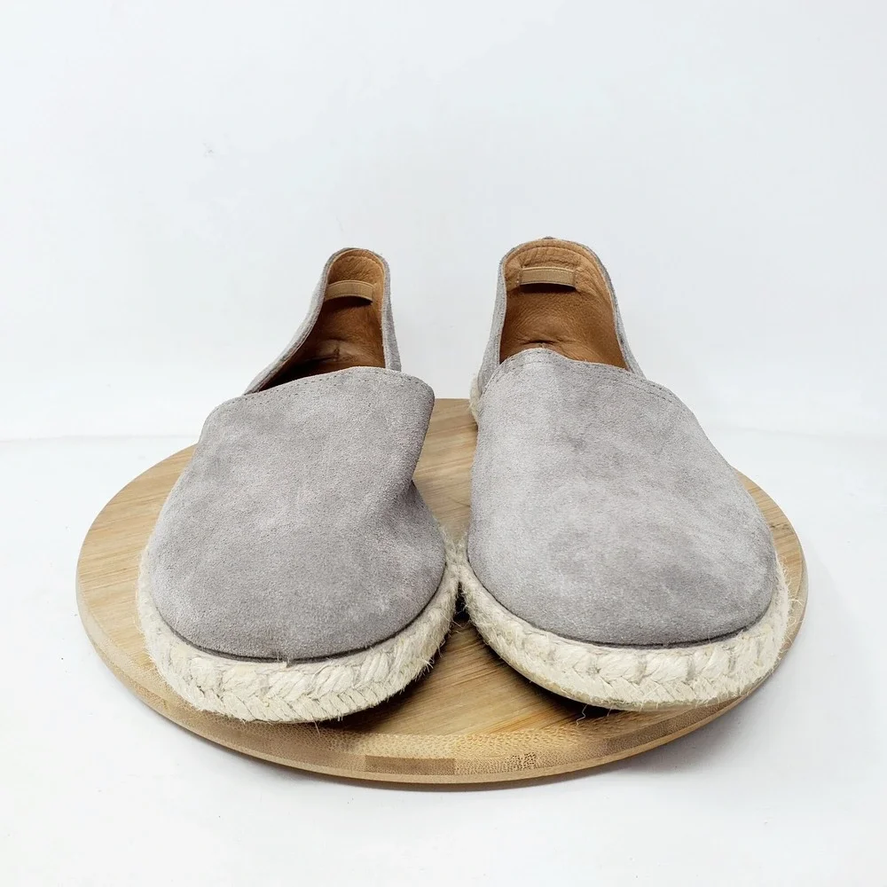 Miz Mooz Espadrille Sandals Womens 41 Carmena Grey‎ Suede D'Orsay Flat Shoes